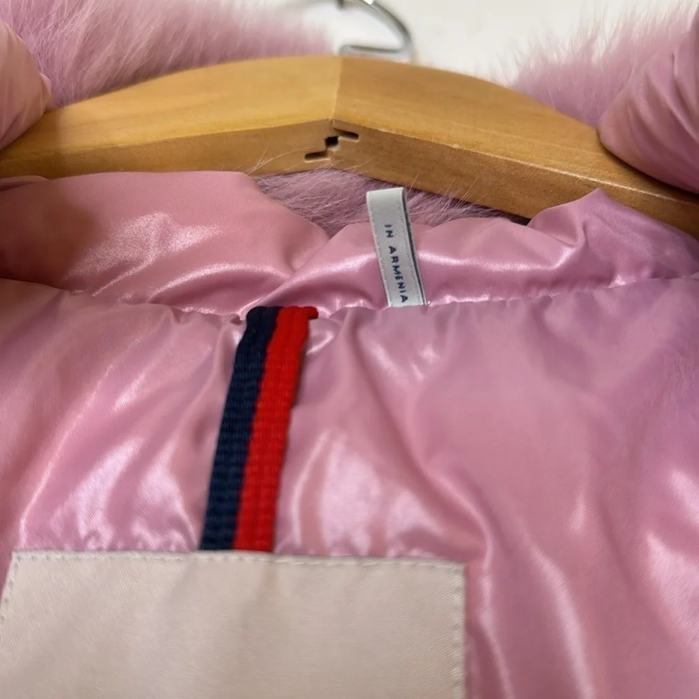 Moncler Kids' Bady Water Resistant Down Puffer Coat w Genuine Fox Fur Trim 10Y